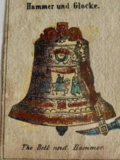  antike Originalkarte aus dem Würfelspiel „Glocke und Hammer“
