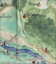 historischer Blick auf die Geleitstraße zwischen Großrinderfeld und Tauberbischofsheim